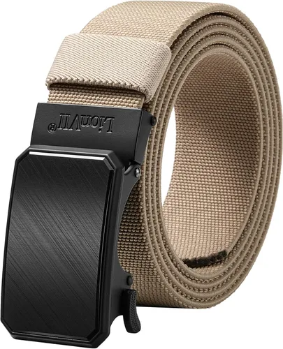 Vista 13 de LionVII Cinturón para hombre con trinquete elástico, cinturón elástico para el trabajo con hebilla automática para hombres, 1 3/8" ajustable