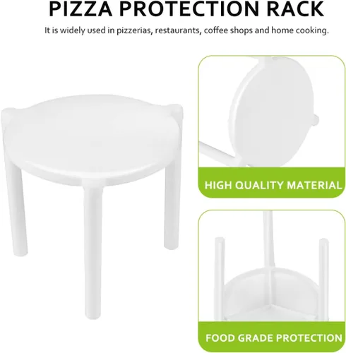 Vista 7 de Toyvian 100pcs soporte blanco plástico pizza trípode pila para restaurante contenedor pizza cajas
