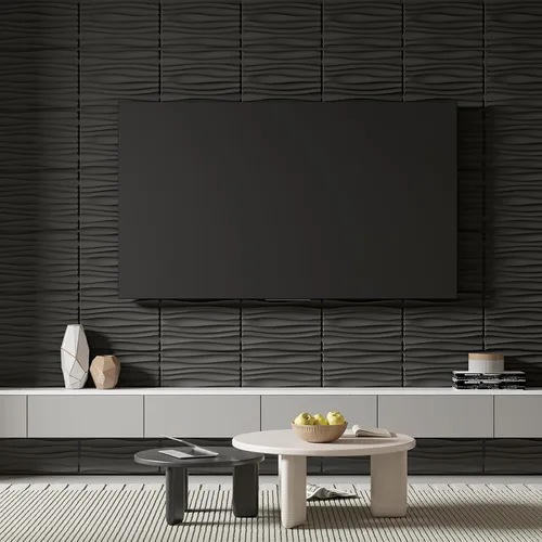 Vista 7 de Art3d - 24 paquetes de paneles de pared 3D para decoración interior del hogar, paneles de acento de pared texturizados ondulados de PVC para sala