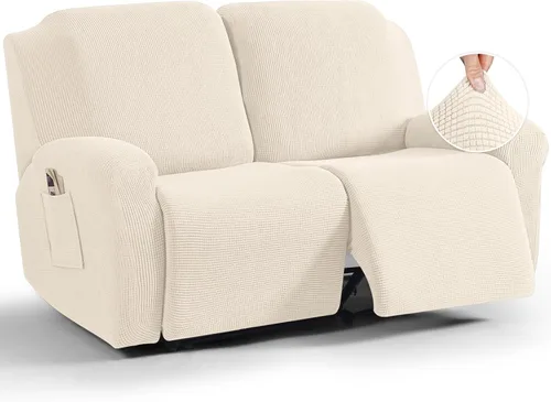 Vista 16 de TAOCOCO Funda reclinable de 4 piezas, funda elástica para sofá reclinable de 4 piezas, funda reclinable con 1 asiento, protector de sofá suave
