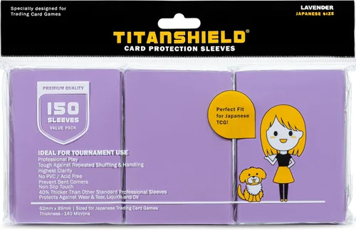 Vista 10 de TitanShield (150 mangas) tamaño pequeño japonés, fundas para tarjetas de comercio para Yu-Gi-Oh, Pelea de cartas Vanguard & More