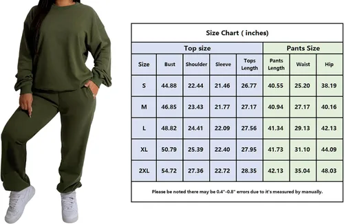 Vista 7 de Nimsruc Two Piece Outfits For Women Sweatsuits Sets Casual Long Sleeve Pullover Pocket Jogging Suits Matching Clothing