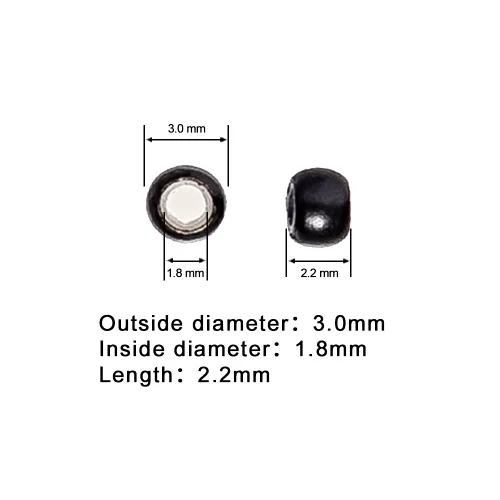 Vista 2 de 500 cuentas de extensión de cabello con micro anillo con forro de nano silicona para extensiones de cabello humano con punta nano de Negro