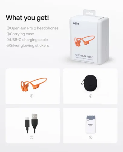Vista 10 de SHOKZ OpenRun Pro 2 Auriculares deportivos Bluetooth con conducción ósea Naranja