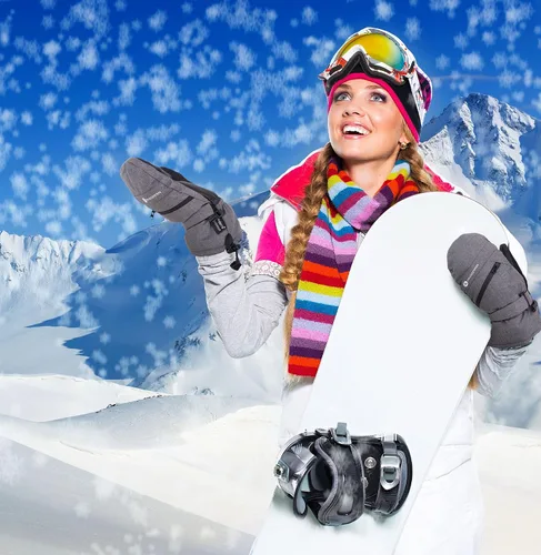 Vista 7 de ANDORRA Manopla de esquí y snowboard con pantalla táctil para mujer con cremallera diagonal