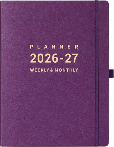 Vista 10 de Agenda 2026 – enero 2026 – diciembre 2026, 2026 planificador semanal y mensual, 8.5 x 11 pulgadas, soporte para bolígrafos, calcomanías