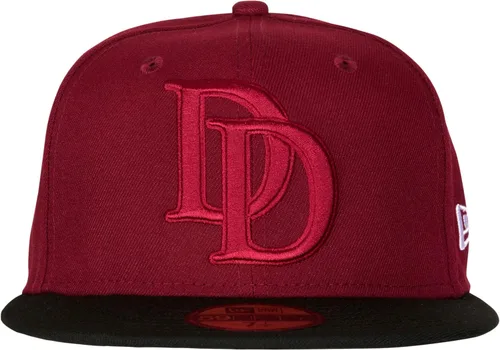 Vista 2 de New Era Daredevil - Sombrero ajustado de ala negra 59Fifty (as1, numérico, numérico_7, 7 ajustado), Rojo