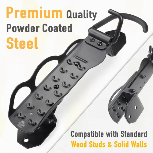 Vista 5 de BIKE HAND Swivel Bicycle Wall Hanger - Vertical Hook Wall Mount Holder - Indoor Garage Storage Bicycle Rack for MTB & Road Bikes - Max. Tire Width