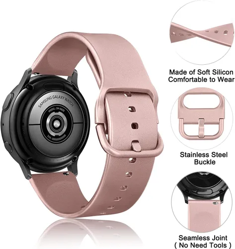 Vista 2 de 4 PACK Bands Compatible with Samsung Galaxy Watch 4 40mm 44mm/ 4 Classic 42mm 46mm, 20mm Adjustable Silicone Sport Replacement Strap for Samsung