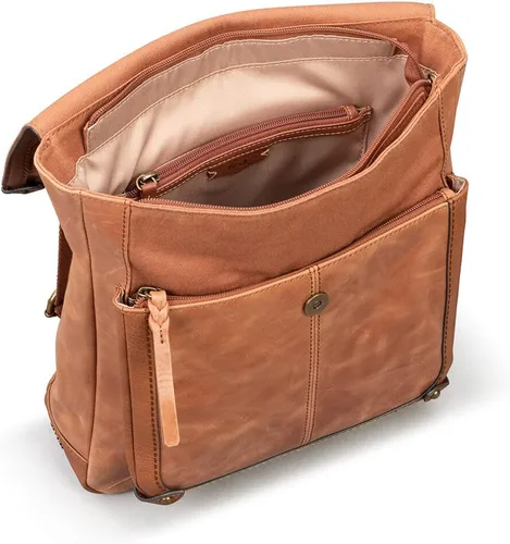 Vista 3 de The Sak Mochila Ventura en piel, correa convertible ajustable, estampado floral de tabaco