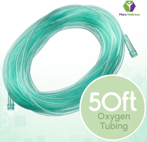 Vista 2 de Tubo de oxígeno - Tubos de oxígeno verdes resistentes al aplastamiento de alta calidad - Extra largos de 50 pies - Paquete de 3 tubos