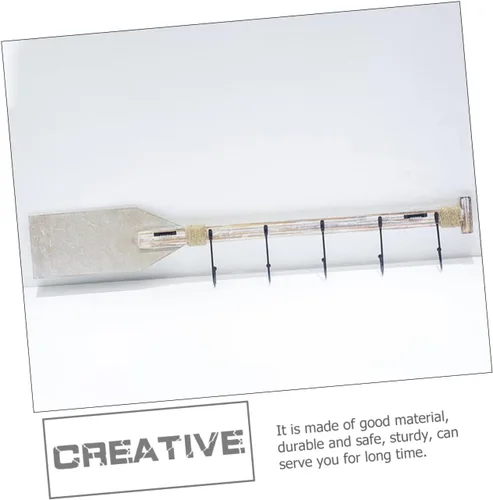 Vista 6 de DOITOOL Gancho decorativo para colgar en la pared, perchero de madera, ganchos náuticos, decoración de peces de madera, colgador de pared náutico