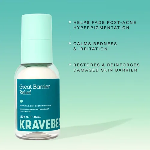 Vista 3 de KraveBeauty Great Barrier Relief Serum - Suero reparador de barrera inspirado en Corea, aceite de tamanu, alivia el enrojecimiento e hidrata, vegano