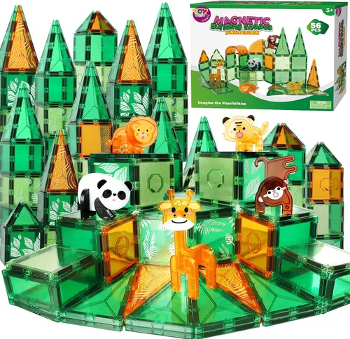 Vista 8 de TOY Life Azulejos Magnéticos para Niños de 4-8 Años, Juguetes Magnéticos para Niños Pequeños de 3+, Juguete de Construcción con Azulejos Magnéticos