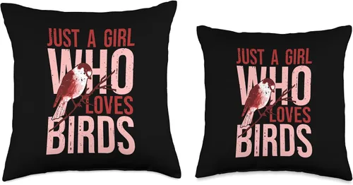 Vista 3 de Gartenvögel Birder Vögel Piepmatz Just A Girl Who Loves Bird Watcher - Almohada de 16 x 16 pulgadas, multicolor