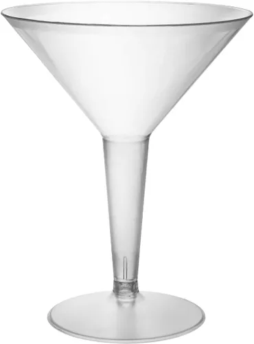 Vista 6 de Party Essentials Vasos de Martini de plástico duro de dos piezas de 8 onzas, rosa neón, 10