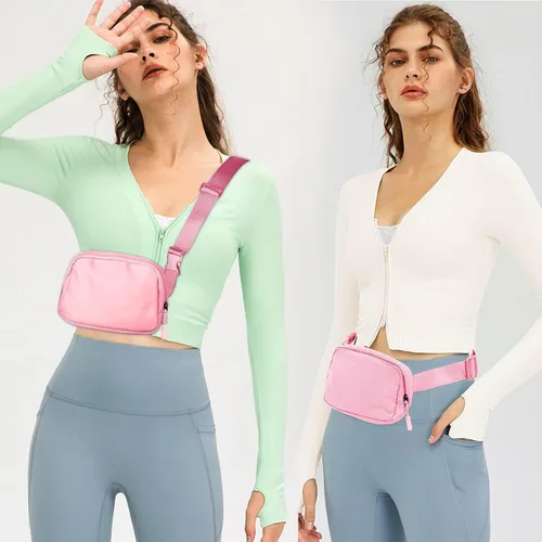 Vista 55 de Riñonera, bolsa para cinturón, correa ajustable ajustable de 40 pulgadas, para mujeres y hombres