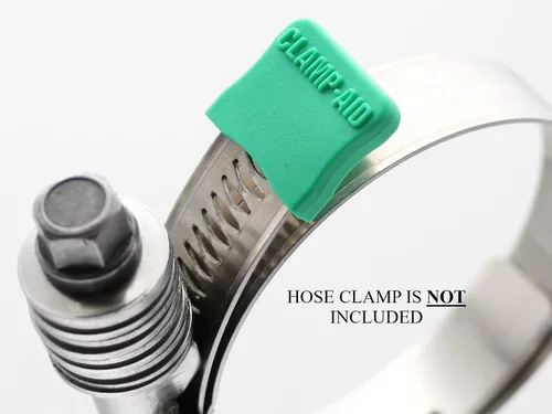 Vista 2 de Protectores de extremo de abrazadera de manguera verde marca cubiertas para 5/8 "ancho de gran resistencia industrial engranaje helicoidal