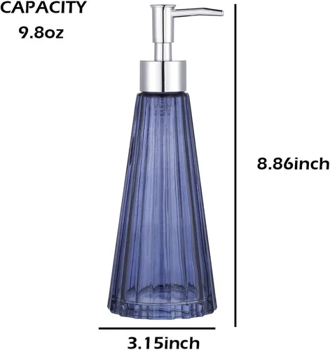 Vista 7 de YunNasi Dispensador de jabón con bomba, dispensador de jabón líquido recargable para encimera de baño, fregadero de cocina (azul)
