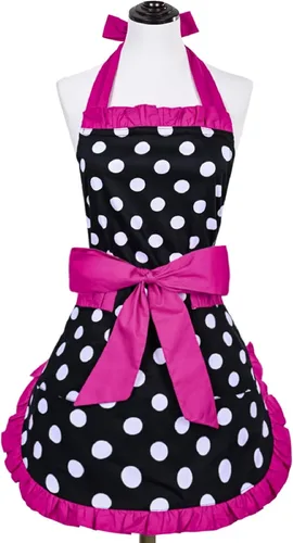 Vista 17 de Violet Mist Delantales coquetos de encaje negro para mujer con bolsillo, delantales negros sexys para cocinar, delantal para mujeres y niñas