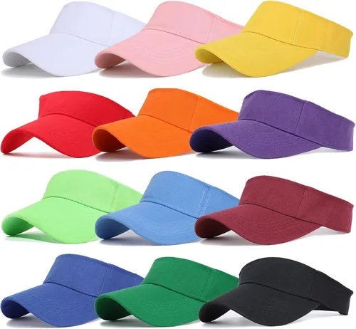 Vista 9 de Ultrafun Paquete de 12 sombreros con visera solar para mujeres y hombres