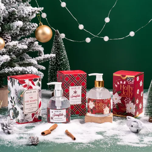 Vista 3 de ROMIIE ZOI Jabón líquido para manos de Navidad con caja de regalo - 260ml / 9 fl. Oz - Paquete de variedad de 3