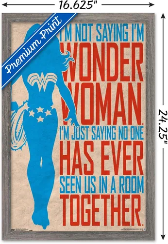 Vista 3 de Trends International DC Comics - Póster de pared de identidad secreta, Mujer Maravilla, 14.725 x 22.375 pulgadas, versión enmarcada de madera