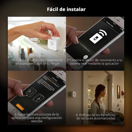 Vista 7 de Philips Hue Sensor de movimiento – Exclusivamente para luces inteligentes Philips Hue – Requiere Hue Bridge – Instalación fácil y sin cables