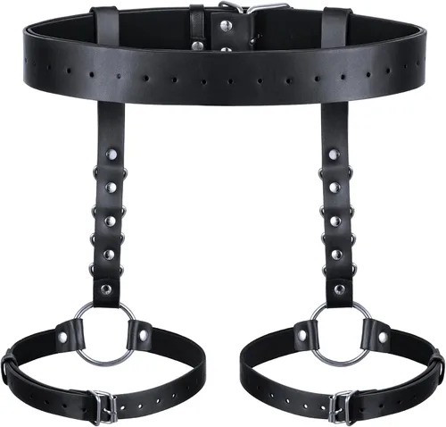 Vista 6 de Polainas de cuero sintético de caballero medieval, corsé, chal renacentista, capa de hombro, bufanda, accesorios