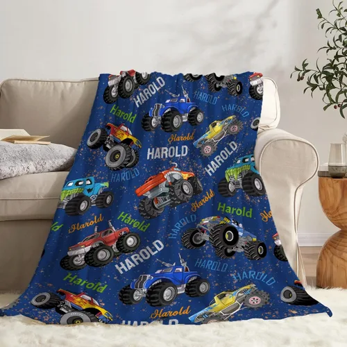 Vista 40 de Manta de bebé con texto en inglés «Just A Boy Who Loves Trucks» para niños y niñas, manta súper suave para envolver al recién nacido, acogedora