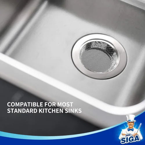 Vista 8 de MR.SIGA - Colador de fregadero de cocina, colador de drenaje de fregadero de acero inoxidable, apto para lavavajillas, diámetro exterior 4.4