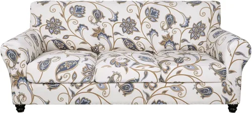 Vista 24 de SearchI Funda elástica para sofá, funda para sillón de 2 piezas con funda de cojín separada para silla, protector de muebles lavable para sala
