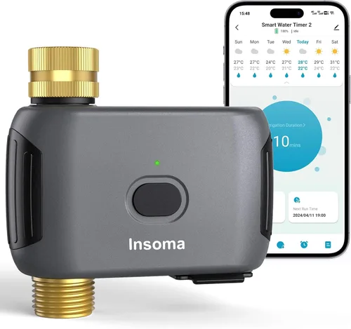 Vista 11 de Temporizador de agua WiFi de 2 zonas, entrada de latón, temporizador de aspersor para manguera de jardín, control remoto por aplicación