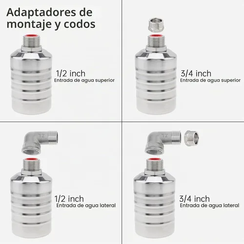 Vista 3 de Válvula de flotador 1/2 pulgada a 3/4 pulgadas NPT Auto Apagado Válvula
