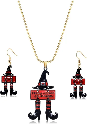 Vista 9 de Collar de esqueleto de Halloween para mujer, esqueleto de calavera fantasma, collar largo con colgante para niñas, collar de disfraz, regalo de Negro