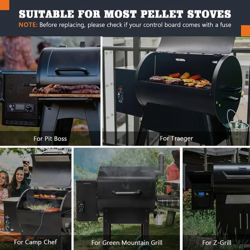 Vista 5 de Fusible de repuesto de 5A 250 V para parrillas de pellets Pit Boss, Traeger, Camp Chef, Green Mountain y Z Grill (10 unidades)