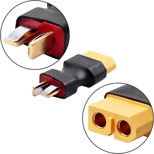 Vista 2 de Youme 4 piezas macho Deans T a hembra Tracxas conector sin cables adaptador enchufe compatible con Traxxass RC Car Truck Boat NiMH Lipo cargador