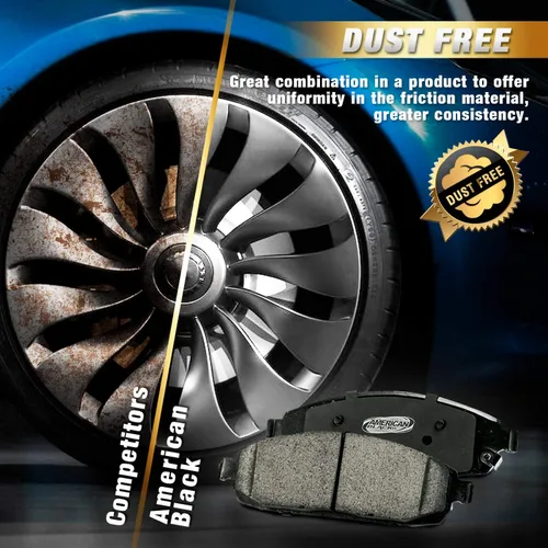 Vista 6 de American Black Pastillas de freno traseras de cerámica D-1030 PREMIUM compatibles con Suzuki Verona 2004-2006 / Chevrolet Epica 2004-2005 / Epica