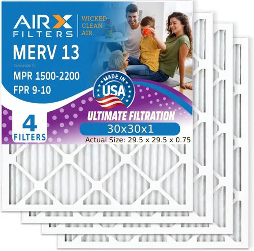 Vista 13 de AIRx Filters WICKED CLEAN AIR 10x20x1 MERV 13 Filtro electrostático plisado para aire acondicionado, paquete de 4 filtros HVAC para horno AC