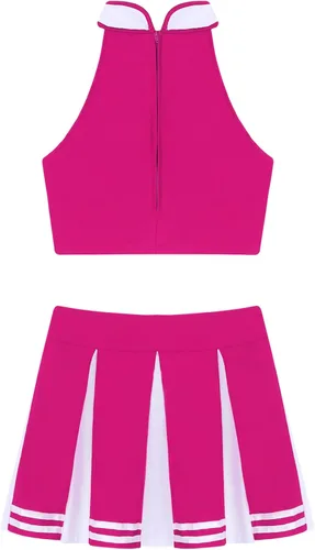 Vista 5 de iiniim Disfraz de líder de animadora para mujer, vestido elegante de animadora con minifalda plisada