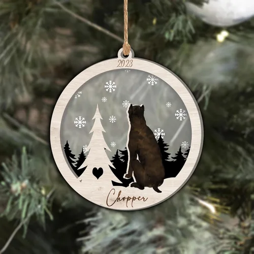 Vista 56 de Nazenti Adorno de Navidad conmemorativo personalizado, regalo personalizado de recuerdo de perro, condolencias por pérdida de mascotas, sabueso