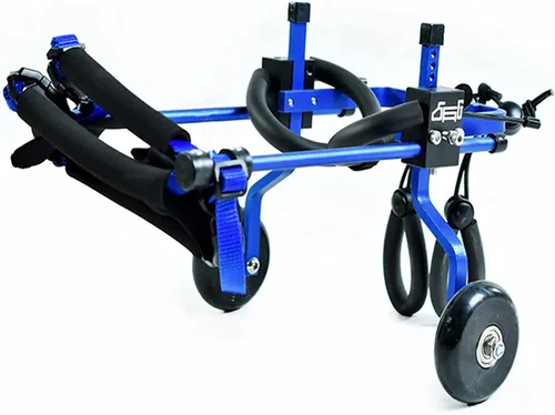 Vista 7 de JITEM Silla de ruedas para perros de 2 ruedas para patas traseras, ligera, ajustable, ruedas de ejercicio para animales, para discapacitados