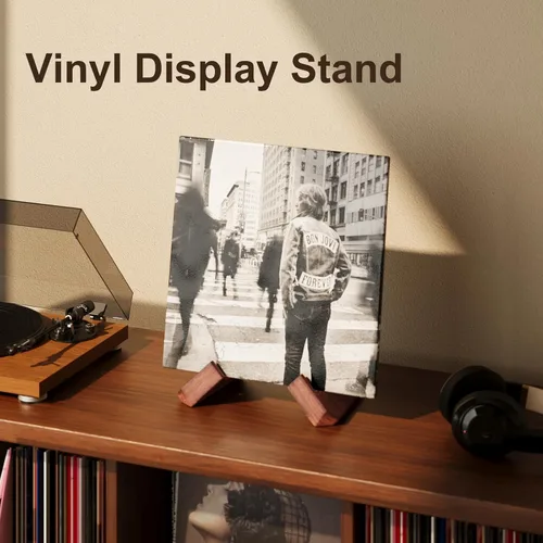 Vista 3 de Recximi Paquete de 2 soportes para discos de vinilo Now Playing, pantalla de discos de vinilo de alta calidad, soporte de exhibición de discos