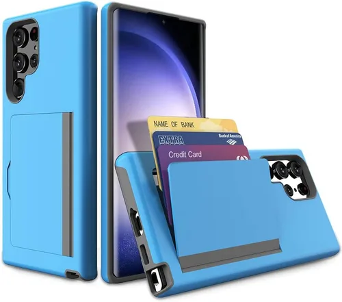 Vista 30 de Funda para Samsung Galaxy S25 con tarjetero, ranura para tarjeta de crédito Funda protectora tipo cartera - Negro