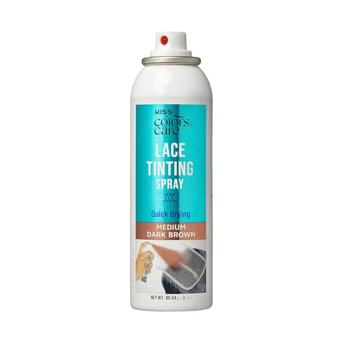Vista 7 de KISS Colors & Care Lace Tinting Spray, Medium Dark Brown, 3 oz Quick Drying Washes Out Easily Smudge-Free Sweat Resistant