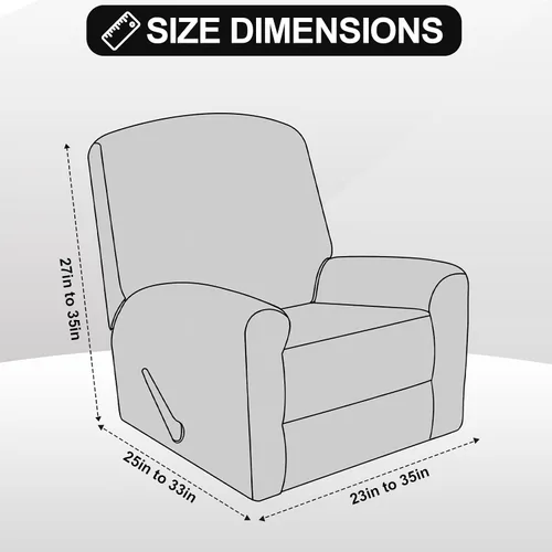 Vista 6 de FestiCorp Fundas para sillas reclinables, fundas para sillas reclinables de terciopelo real, 4 piezas, para niños pequeños, fundas elásticas