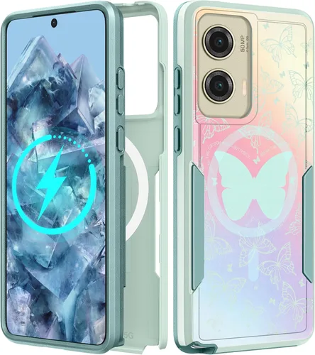 Vista 224 de Funda para Moto G 5G 2024 – Compatible con MagSafe para mujeres y niñas, bonita funda protectora magnética para teléfono, diseño femenino Kawaii