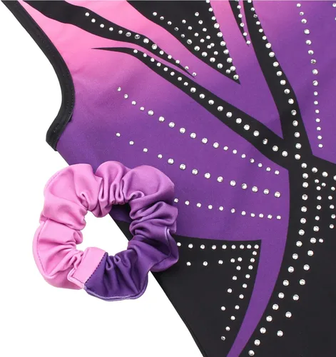 Vista 94 de MODAFANS Leotardos de gimnasia para niñas brillantes para bailar ballet, pantalones cortos con espalda cruzada