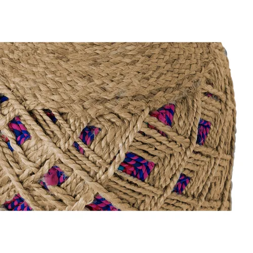 Vista 4 de Reposapiés Home ESPRIT Marrón Multicolor Yute 40 x 40 x 45 cm