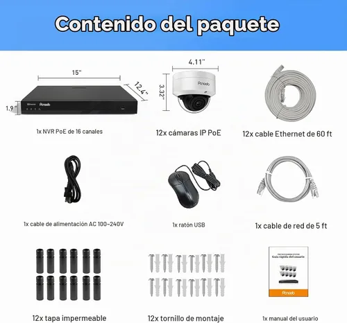 Vista 8 de 4K - Sistema de cámara de seguridad de 16 canales con disco duro de 4 TB, PD54A1216-8M